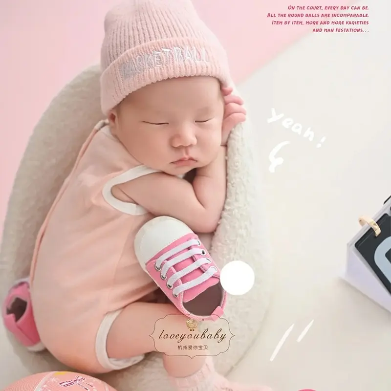 Baby Girl Pink Basketball Theme Set - Newborn Photography Props - Image 4